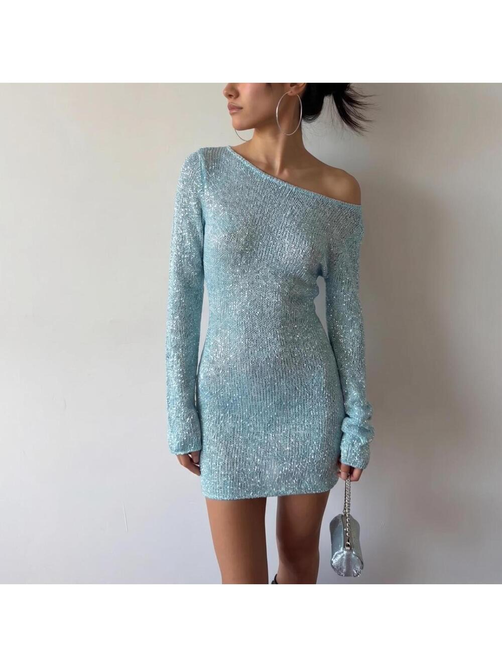 Asta Resort x Revolve Maya Longsleeve Mini Dress - Baia Blue